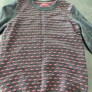 Superdry Sweater Grey & Pink polka dot MEDIUM
